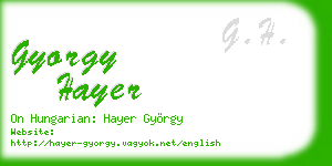 gyorgy hayer business card