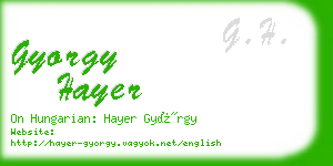 gyorgy hayer business card